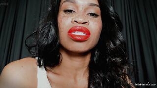 Kissing Humiliation- Ebony Femdom Goddess Rosie Reed Tease And Denial Lipstick Fetish Chastity Slaves