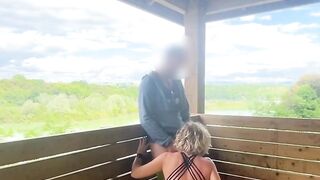 Quick Blowjob on a Tree House