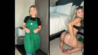 Starbucks Girl Fucks Herself Till She Cums