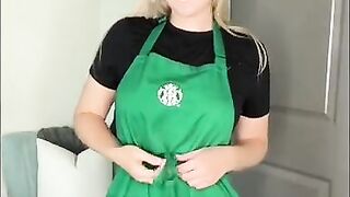 Starbucks Girl Fucks Herself Till She Cums