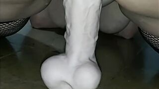 I fuck myself with a big dildo, doggy style until I cum