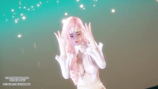 [MMD] (G)I-DLE) - HWAA Seraphine Sexy Kpop Dance League of Legends Hentai Uncensored 4K 60FPS