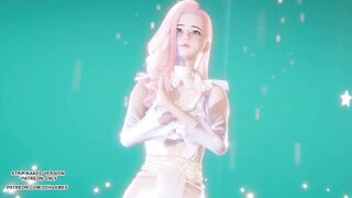 [MMD] (G)I-DLE) - HWAA Seraphine Sexy Kpop Dance League of Legends Hentai Uncensored 4K 60FPS