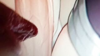 sucking big cock and venoza hentai trans and kissing her mouth, closeup