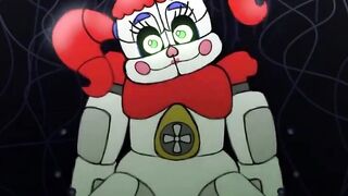 Circus Baby rides in in the back room - animation