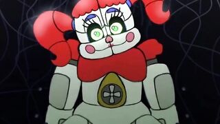 Circus Baby rides in in the back room - animation