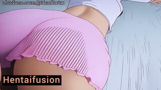 Blowjob animation, double penetration, hentai