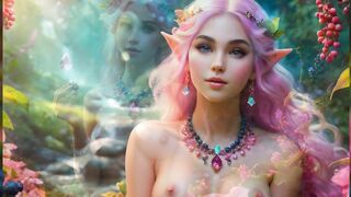 Beautiful Big Breasted Nude Elf Girl with Bilberry