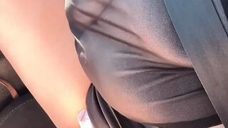 Flashing in Micro Skirt Tatoo Slave and Big Boobs