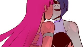 Sexy Raven and Starfire animation