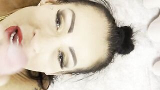 Huge load of cum for MILFs face Valentina Sierra POV