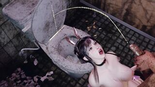 3D cute cosplay slut cheating wtih big dick in bathroom