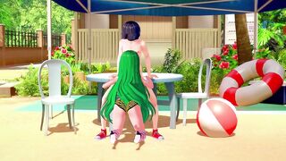 Lum and Ataru Hentai 3D Blowjob on the beach