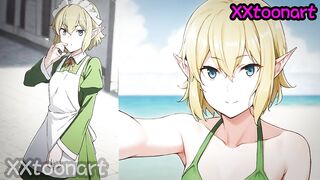 Danmachi Hentai art - Dungeon Ryuu Lion (リュー・リオン) blowjob