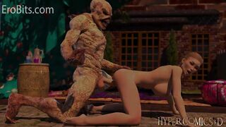 3DX Monster Yoga Porn. Outdoor alien fuck 3d animation