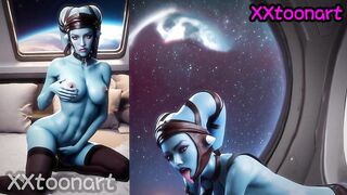 Star Wars Aayla satisfies your sexual desires on the spaceship and lets you cum inside