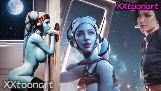 Star Wars Aayla satisfies your sexual desires on the spaceship and lets you cum inside